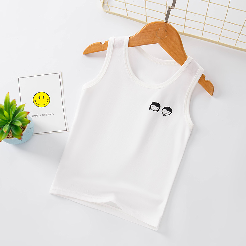 Picture of New Children's I-shaped Vest Cotton Casual Base Shirt Sweat-absorbent Solid Color Children's Multi-color Vest for Summer