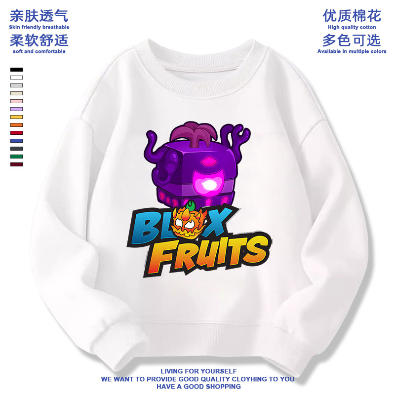 ROBLOX sweater blox fruits fruit box boys and girls clothes game peripheral Devil Fruit children