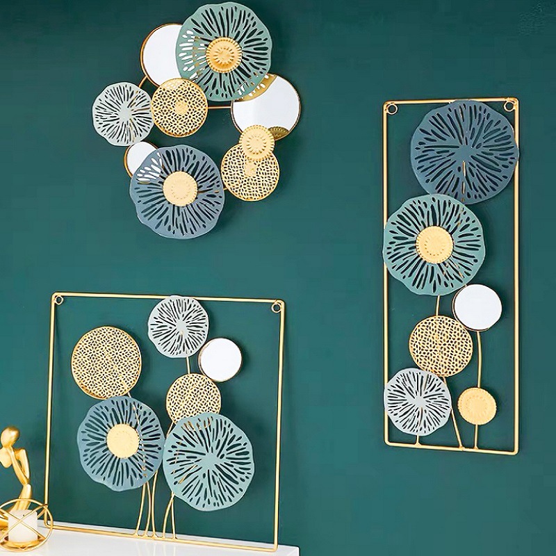 Painted Iron Crafts Mirror Simple Modern Wall Decoration Pendant Home Shop Desktop Ornaments Wall Hanging