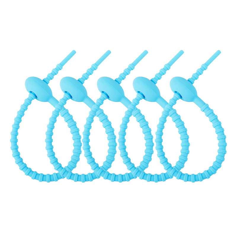 Picture of 215mm silicone cable tie data line storage finishing winder DIY key chain jewelry pendant color lanyard