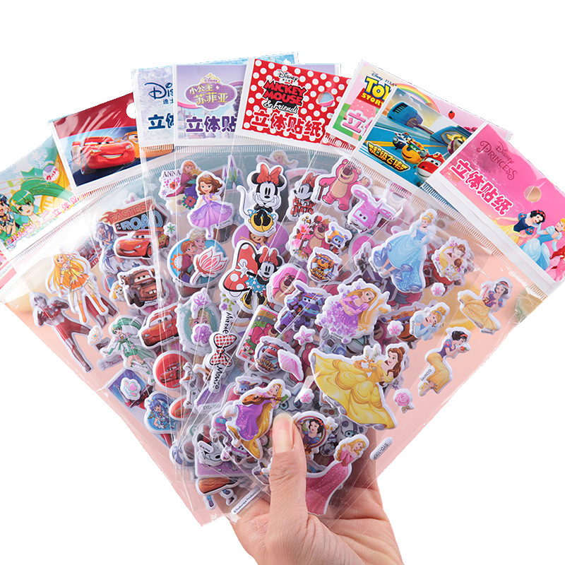 Picture of Disney Children Bubble Stickers 3D Princess Stickers Stickers Creative Stereoscopic Stickers Toy Rewards Small Stickers Paper