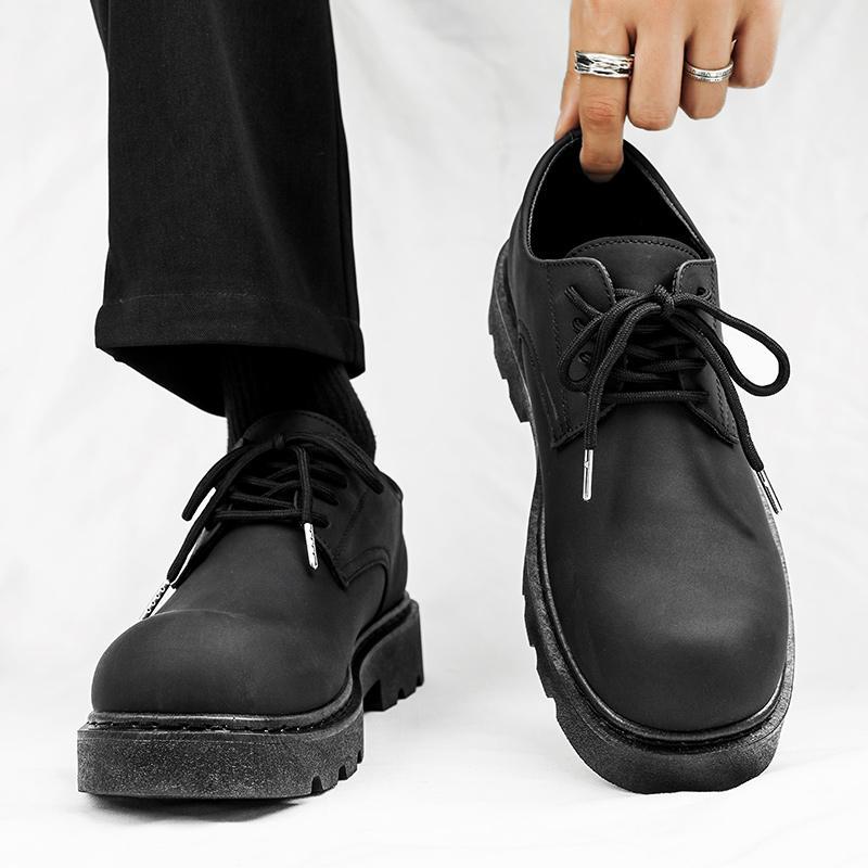 Picture of Daifa Autumn New Fashionable Big Head Derby Shoes Men's Thick Sole Elevated Leather Shoes Simple Retro Casual Shoes British Style