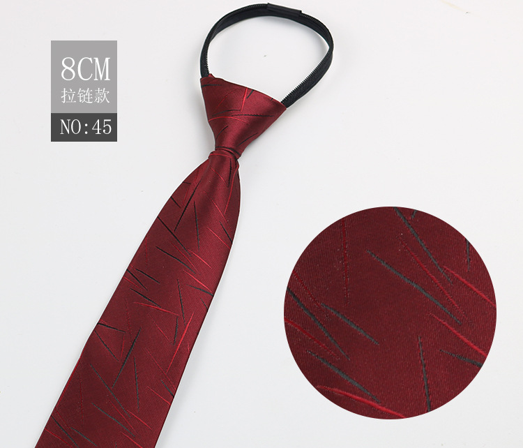 Picture of Factory Black Men's Tie Striped Blue Business Tie Lazy People Knot Free Zipper Tie in stock Wholesale