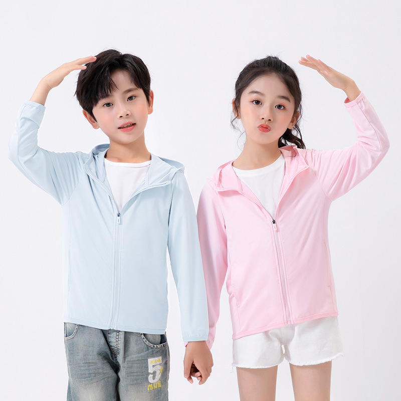 UPF50 Children's Sun Protection Clothing Men's and Women's Lightweight Breathable UV Protection Hooded Skin Jacket