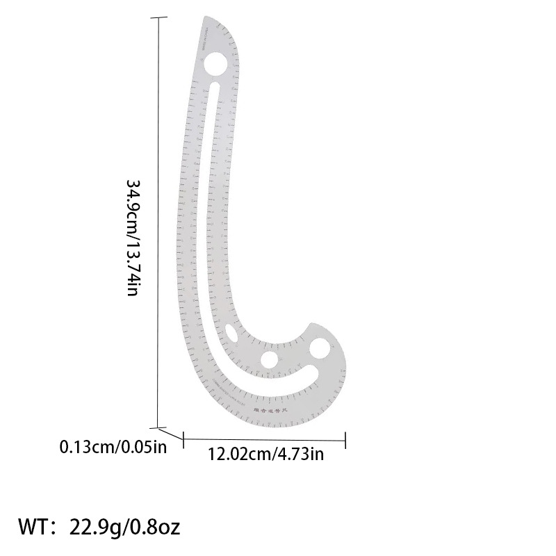 Picture of Pattern printing ruler clothing scale pattern making clothing curve cutting sewing tool multi-functional pattern printing ruler