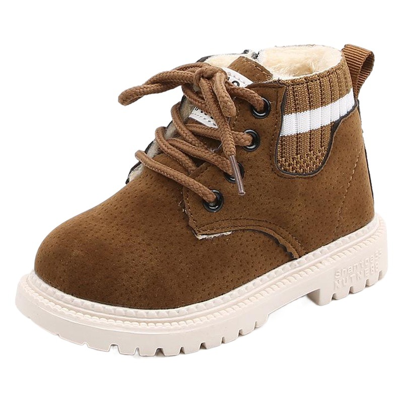 Autumn and winter fashion Children's cotton-padded shoes boys' warm cotton-padded Martin boots girls' side zipper retro snow boots