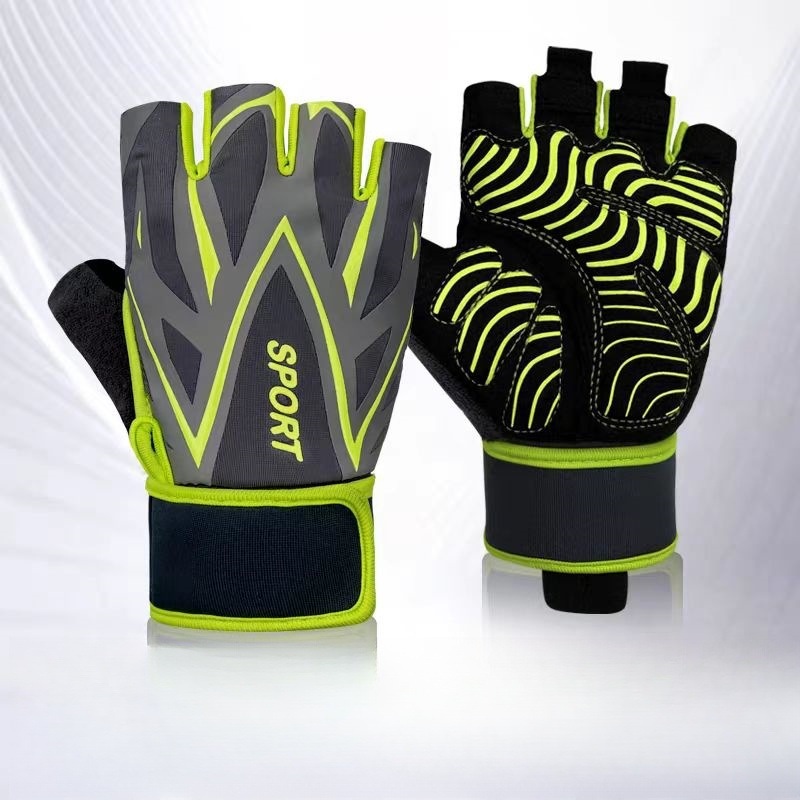 Picture of Fitness Gloves Women's Summer Half-section Thin Sunscreen Non-slip Ice Silk Driving Leakage Half-finger Cycling Gloves Women