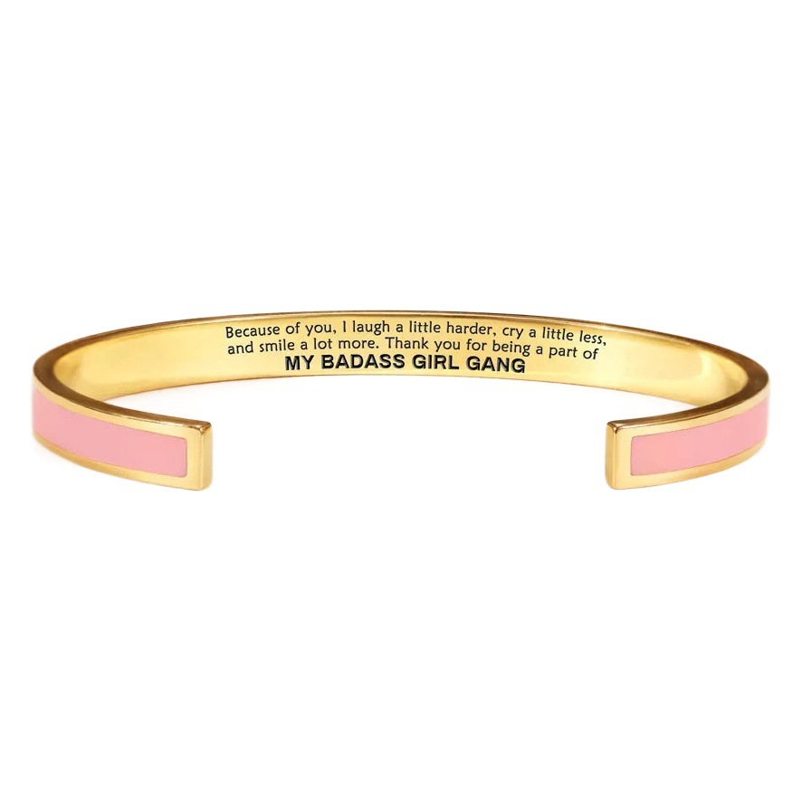 Picture of Cross-Border Export Jewelry My Badass Girl Gang Stainless Steel Bracelet Colorful Customizable Bracelet