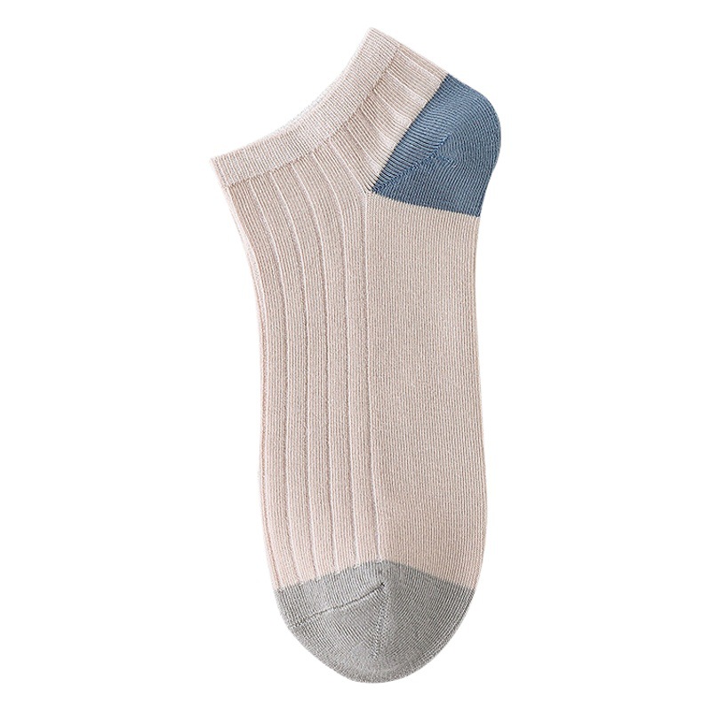 Boat socks men's summer thin sweat-absorbent breathable double needle socks men's short tube cotton socks Zhuji striped socks wholesale