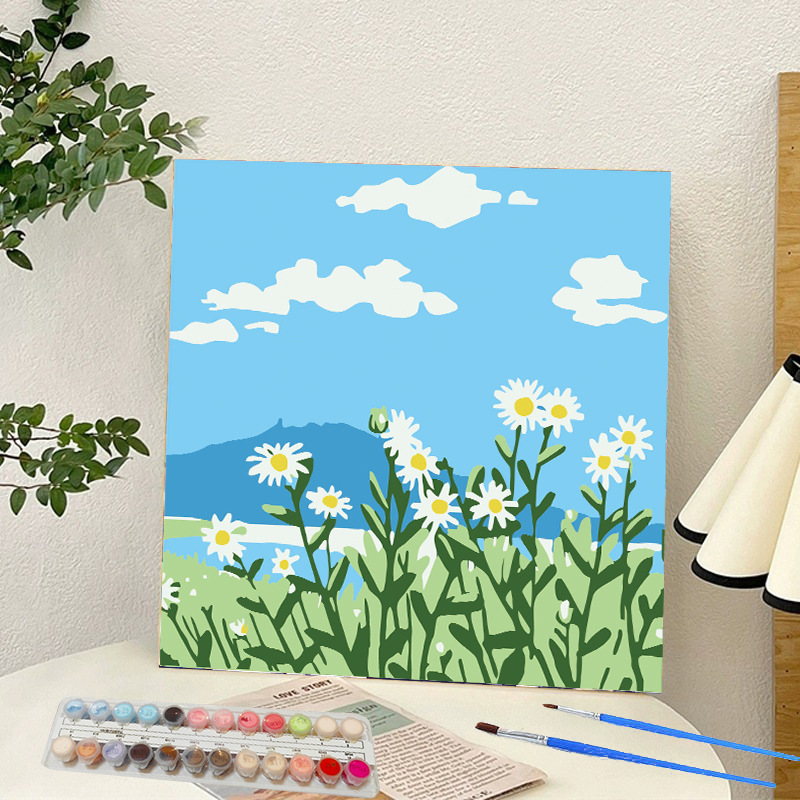 Picture of Digital oil painting landscape Dafen village hand-painted mathematical oil painting coloring painting oil painting flowers flower oil painting wholesale