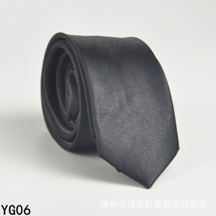 Picture of Solid color tie men's casual 5cm Korean style artificial silk narrow tie for workplace wedding business administrative wholesale