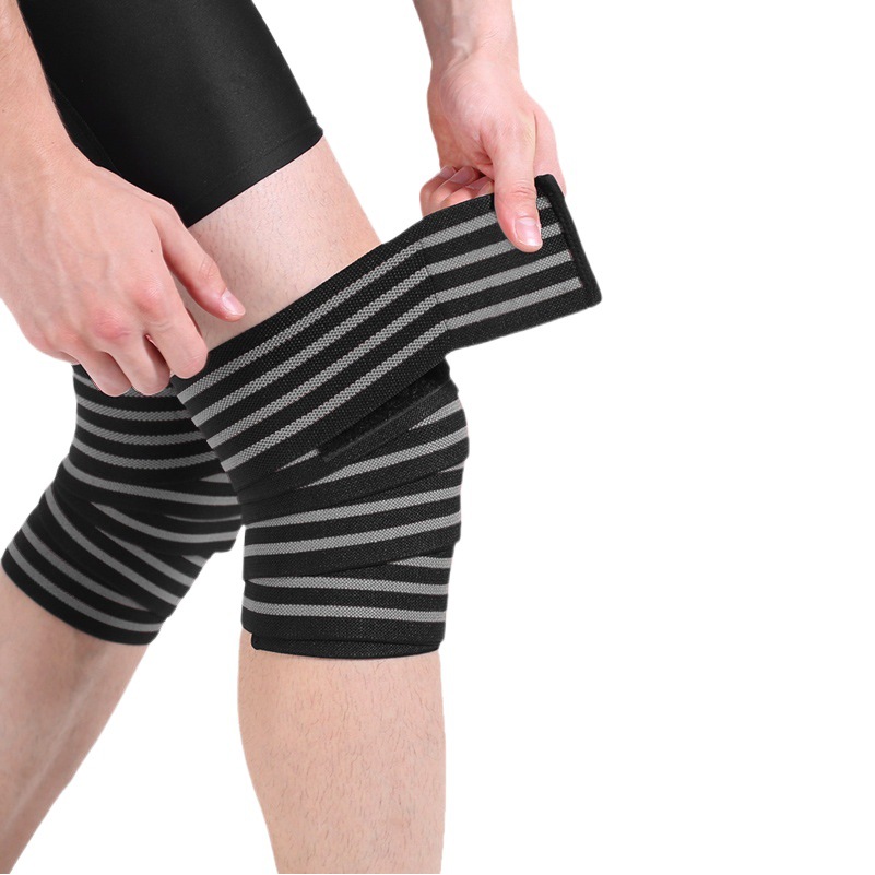 Weightlifting squat elastic elastic strap bandage long knee pads calf fitness protective equipment riding sports knee pads