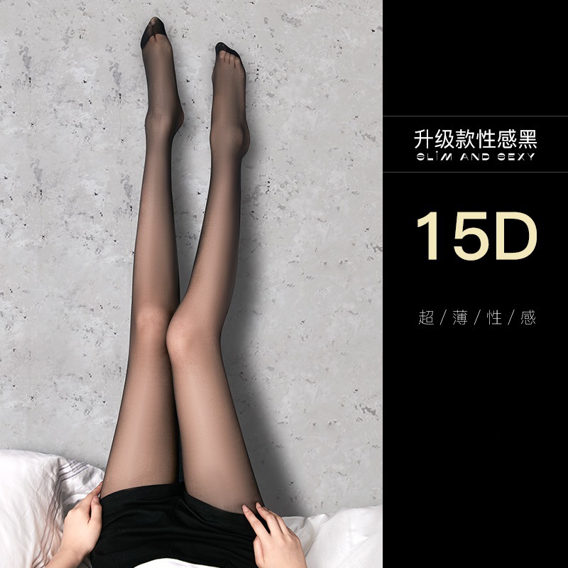 Picture of Bones Black Silk Stockings Black Pantyhose Spring and Autumn Thin No-drop Sexy Ultra-thin Silk Stockings Women's Anti-hook Durable