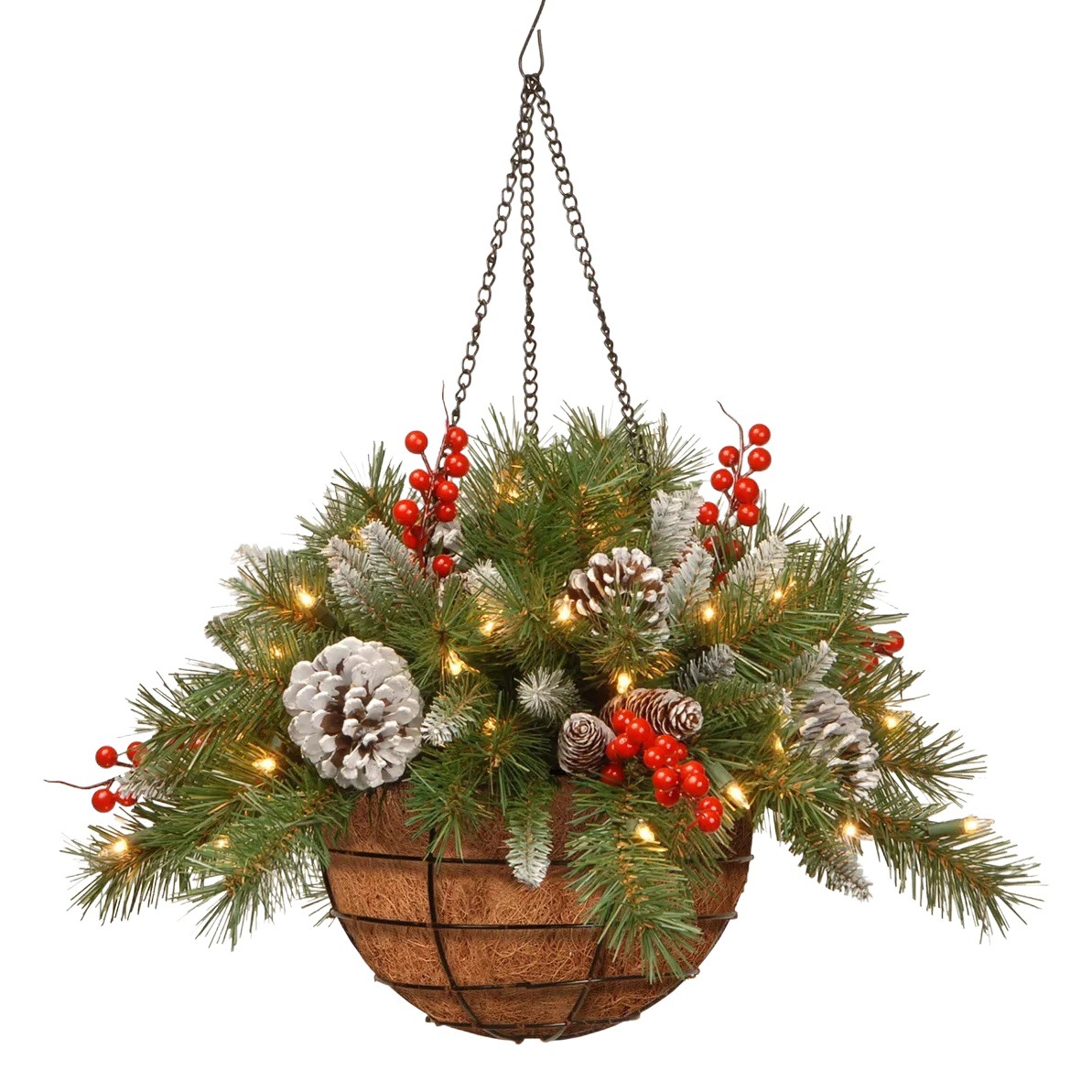 Independent Station Cross-border Christmas Hanging Basket Wreath Christmas Holiday Decorations Christmas Wreath Artificial Christmas Hanging Basket