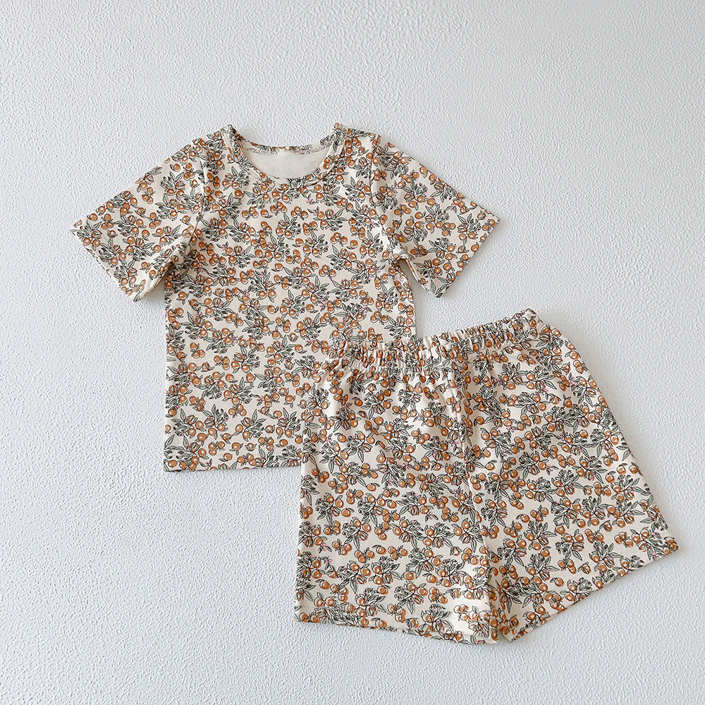 Picture of Xg Summer Cross-Border Popular Kidsren's Home Clothes Kidsren's Pajamas Set Pure Cotton Short-Sleeved Suit for Small and Medium-Sized Kidsren