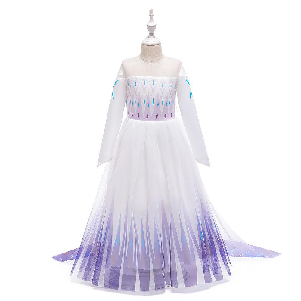 Picture of Frozen 2 Kidsren's Dress Princess Dress Girl Elsa Snowflake Dress Frozen Elsa Princess Style