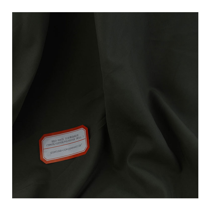 Tencel cotton polyester twill fabric delicate smooth Tencel fabric Tencel women's clothing fabric TCP women's dress fabric
