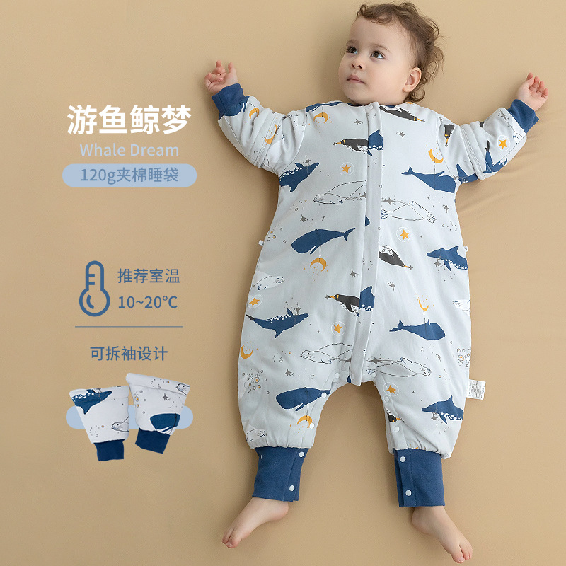 Picture of Sleeping bag baby autumn and winter thickened cotton children's cotton sleeping bag split leg baby kindergarten air-conditioned room Anti-kick quilt