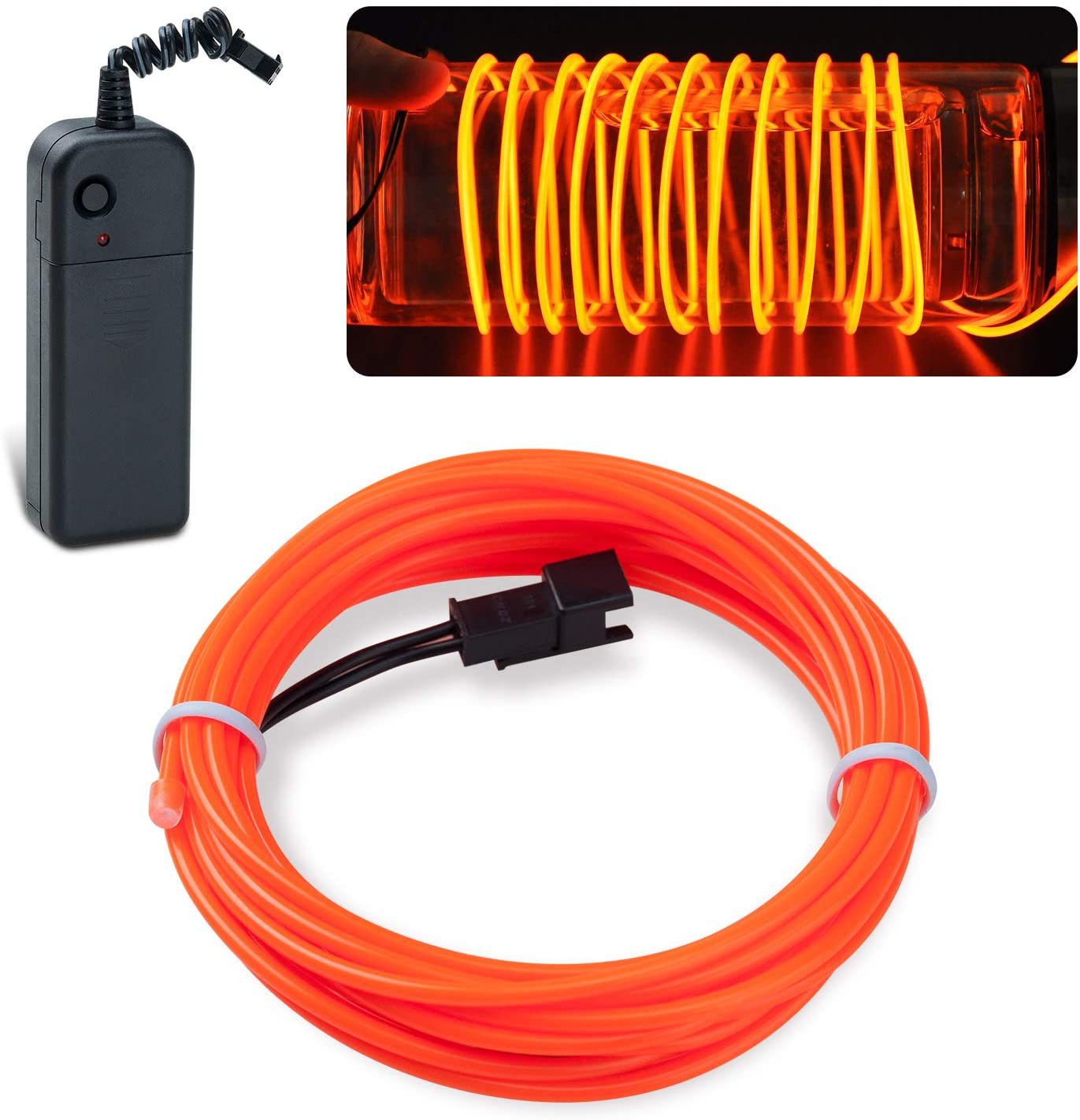 Picture of Luminous Wire Manufacturer 2.3mm Round Wire Can Be Bent at Will Without Losing Light, Comes with 3V Battery Box Driver and USB