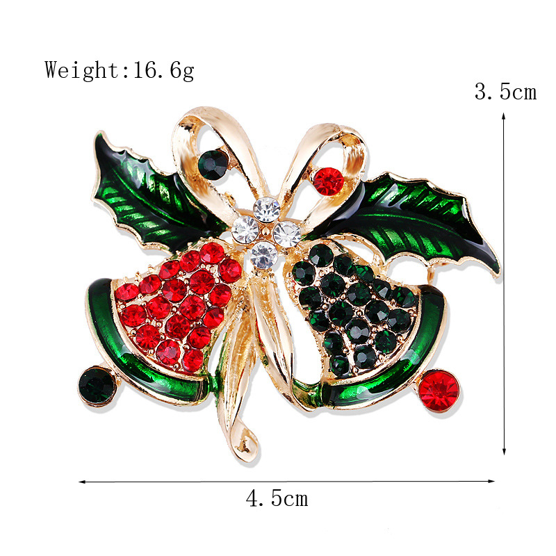 Picture of Lanhao European and American New Fashion Christmas Brooch Christmas Tree Shoes Elk Wreath Snowflake Bell Pin Women