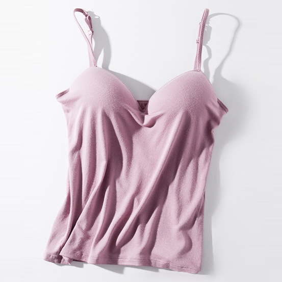 Picture of One-piece Sports camisole with chest pad modal solid color bra-top rimless Japanese base shirt