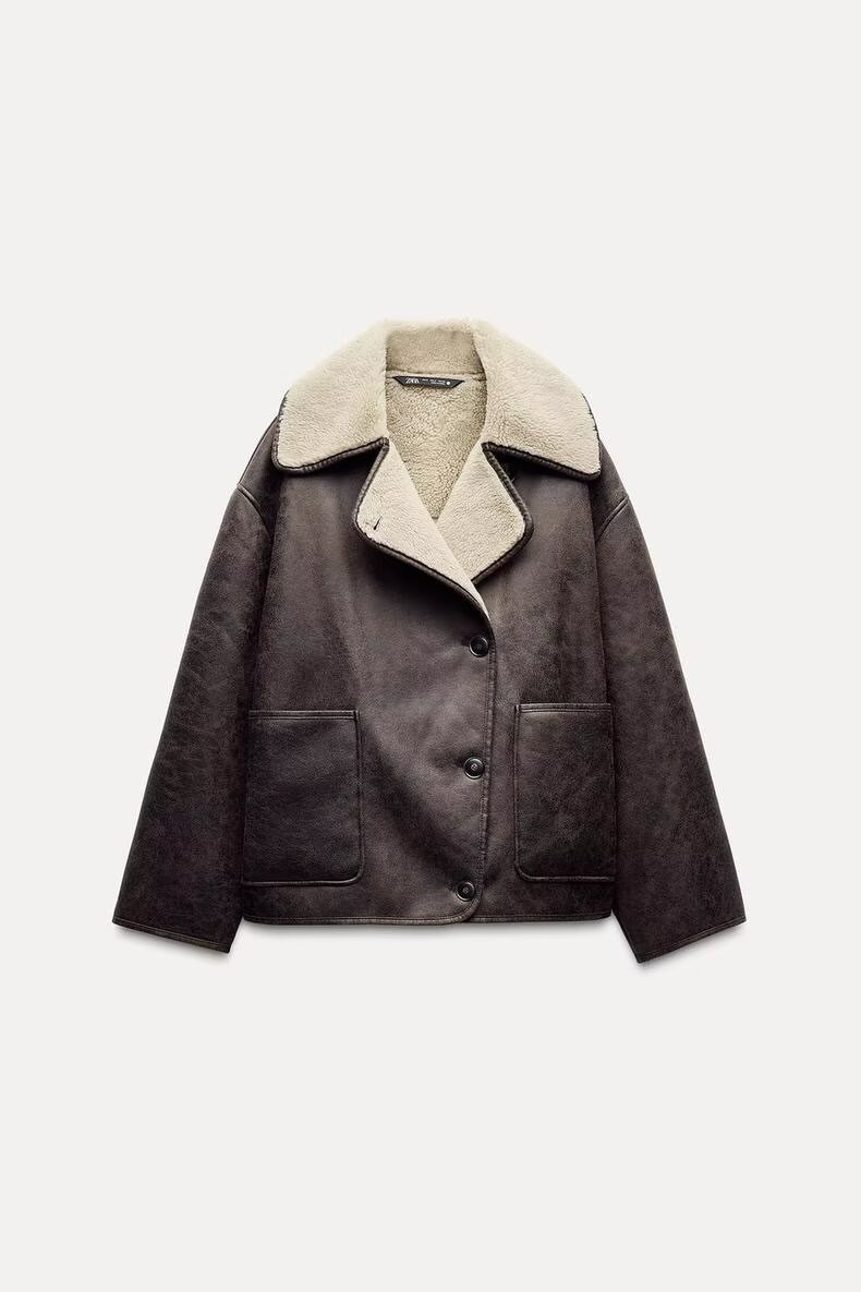 Picture of Cross-border Amazon 2024ZA in stock wholesale autumn women's fashion lapel fur one long sleeve jacket coat