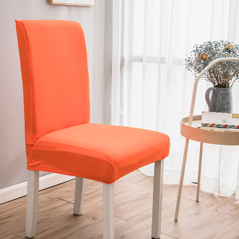 Picture of Cross-border plain milk silk elastic chair cover hotel restaurant half chair cover conference conjoined chair cover wholesale