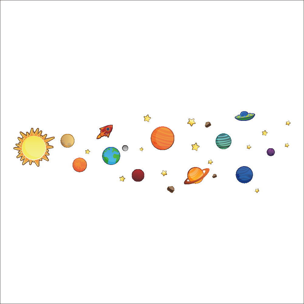 Picture of ZY1313 new solar system planet children's room bedroom background wall stickers foreign trade wholesale waterproof removable