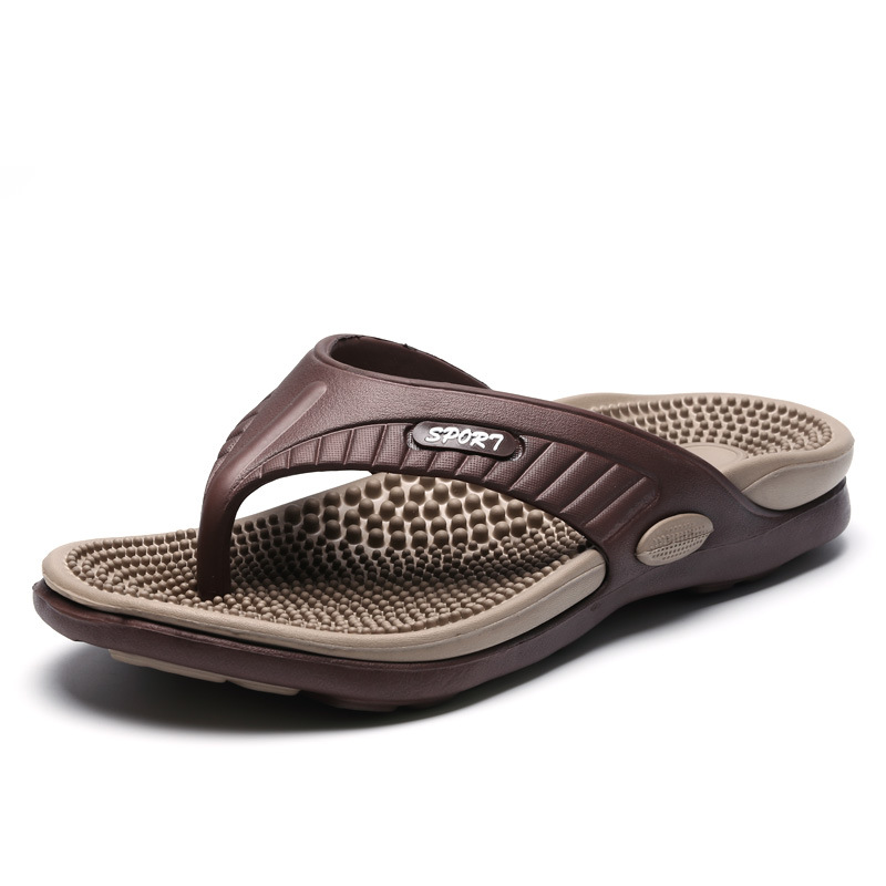 Men's Flip Flops Massage Base Colorblock plus size Beach Slippers Outdoor Leisure Lightweight Flip Flops