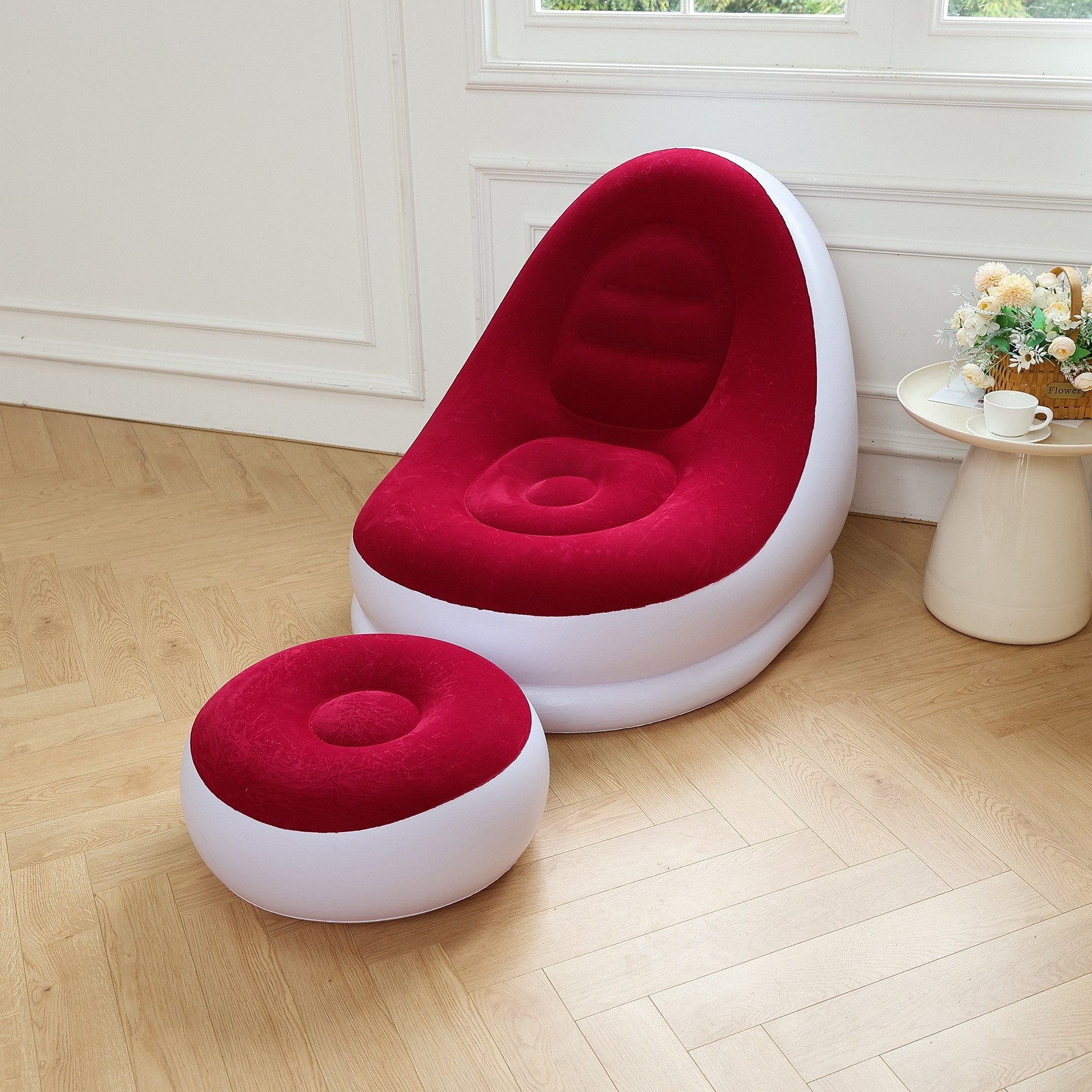 Picture of Cross-border Spot Thickened Flocking Inflatable Sofa Lazy Sofa Internet Celebrity Single Comfortable Sofa Nap Recliner Creative