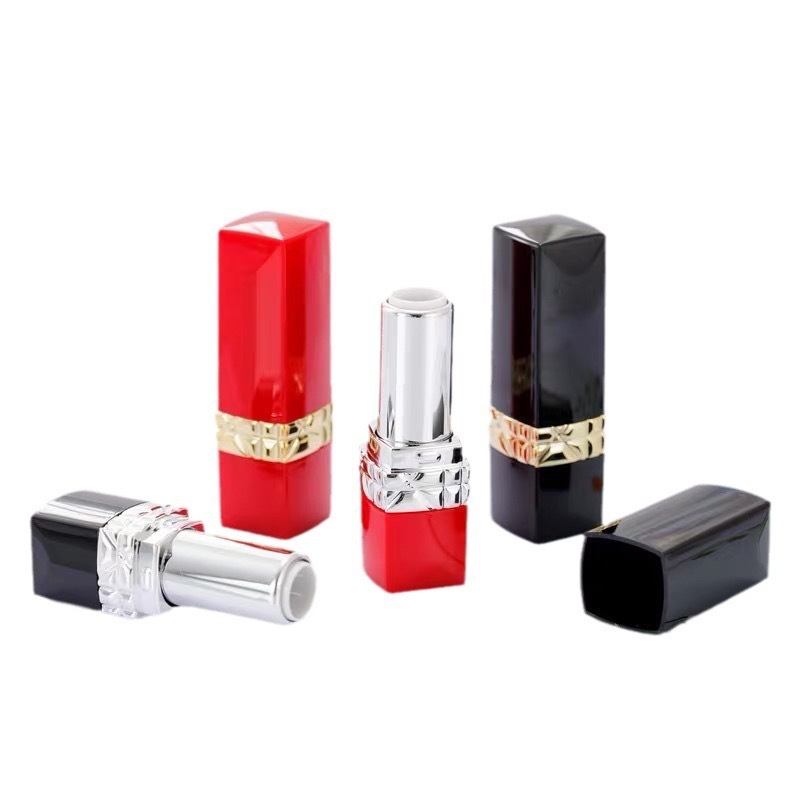 Picture of in stock manufacturers lipstick tube empty tube small di black red gold and silver ring diy lipstick empty tube packing material