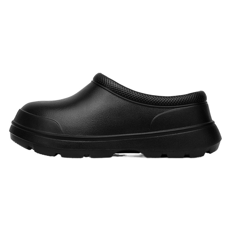Chef shoes breathable comfortable waterproof oil-proof kitchen shoes men's Spring and Autumn work shoes nurse shoes rain boots women's water shoes Black
