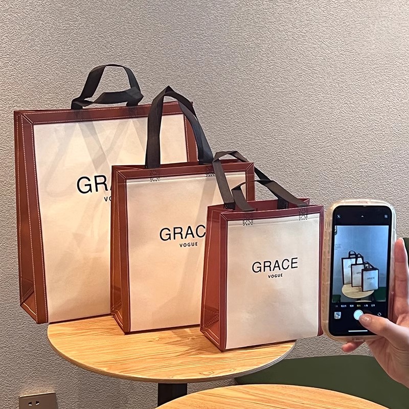 Vertical Edition Big Brand Non-woven Fabric Environmental Protection Handbag Simple Clothing Store Clothes Bag Advertising Bag Fixed Shopping Bag