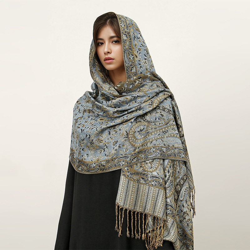 Picture of 2025 Cross-Border New Imitation Cashmere Scarf Ethnic Style Scarf Shawl Cashew Flower Accessible Luxury High-End Tassel Scarf