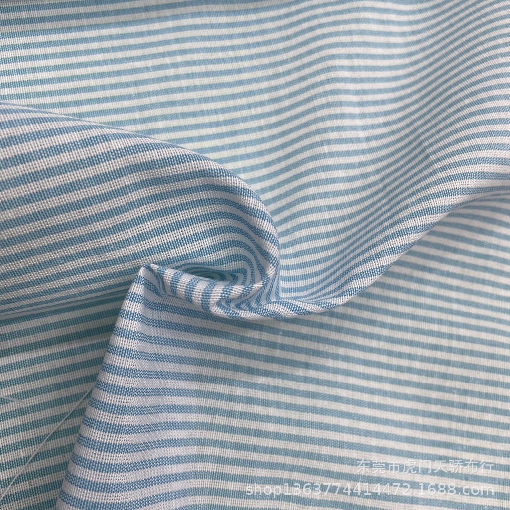 Picture of Woven polyester yarn-dyed striped cloth 0.2cm Oxford yarn-dyed thin strip tablecloth tablecloth shoes and hats and other fabrics