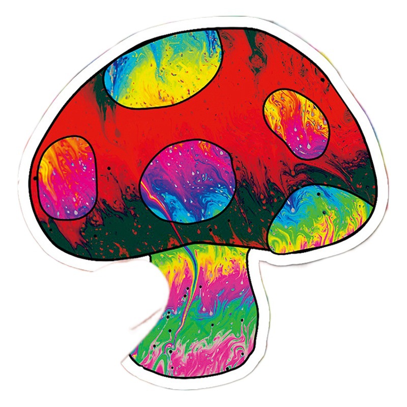 50 colorful mushroom graffiti cross-border cartoon small fresh goo card DIY skateboard cup luggage sticker waterproof