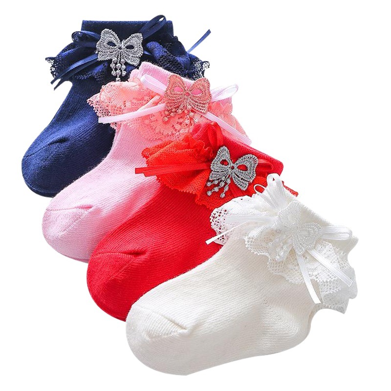 Children's Lace Socks, Baby Girl Socks, Girls' Socks, Cross-Border E-Commerce Autumn and Winter Lace Dance Socks, Trendy Kidsren's Wear