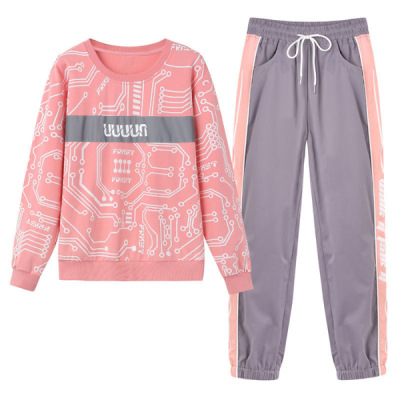 Picture of Casual Sports Suit Women's Autumn 2022 Winter New Fashionable Casual Korean Style Fashionable Loose Student Long Sleeve Two-piece Suit