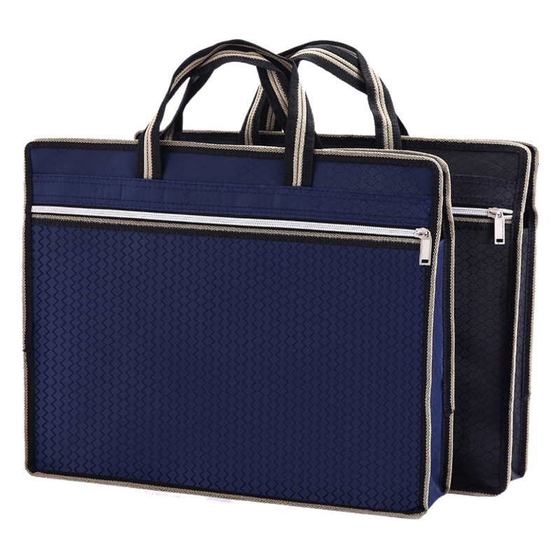 Oxford cloth portable file bag zipper file bag business briefcase men's material waterproof Office conference bag printing