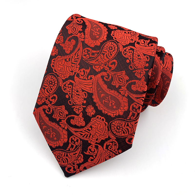 Picture of Tie Men's Polyester Jacquard Fabric Tie Cashew Flower Paisley 18 Color Men's Tie Factory Wholesale