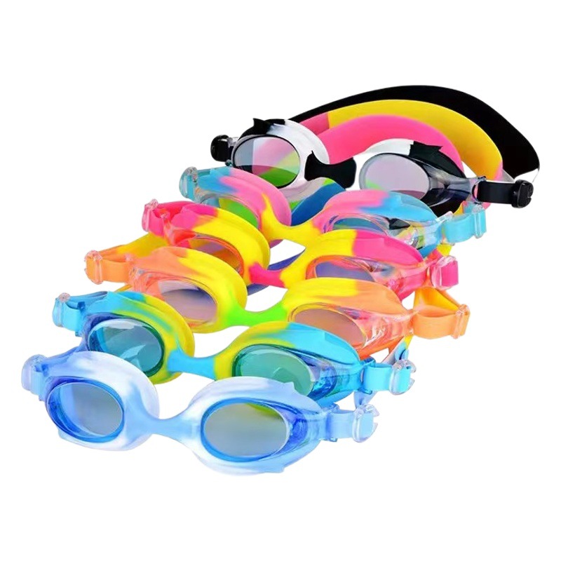 Children's Swimming Goggles High-Definition Waterproof Anti-Fog Small Frame Boys and Girls Swimming Goggles and Swimming Cap Set Kids Swimming Goggles