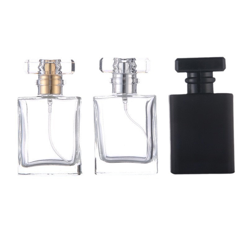 Picture of 30ml50ml flat square bottle glass perfume bottle liquid spray perfume bottle glass cosmetic empty bottle