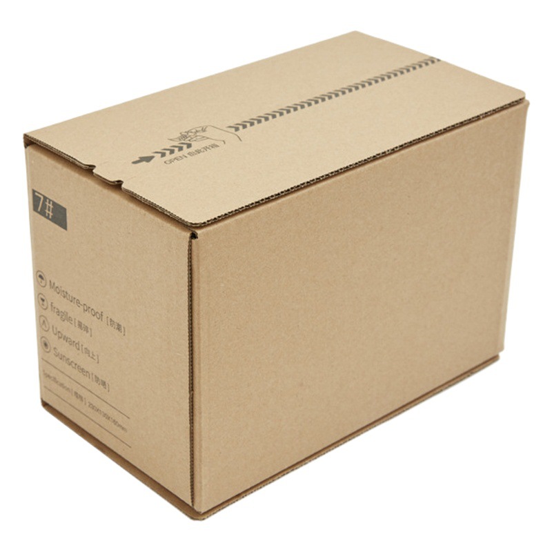Cross-Border Spot No. 7 Tearable Zipper Carton in Stock Corrugated Cardboard Cosmetics E-Commerce Express Carton Tape-Free