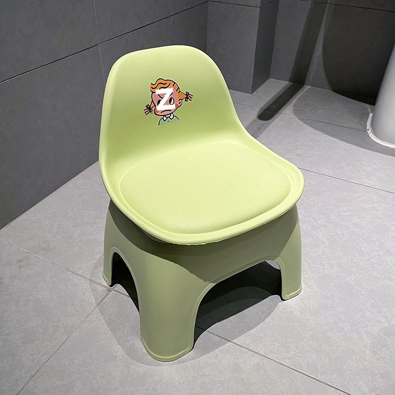 Picture of Stool small short stool backrest home cute children's plastic shoe changing stool toilet bathroom bath small bench chair