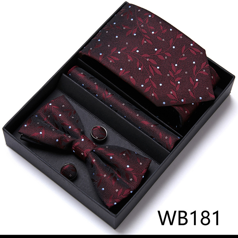 Picture of Men's tie bow tie set gift box 6 sets group tie business formal wedding tie manufacturers wholesale