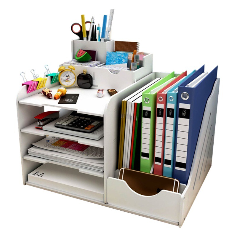 Simple Multifunctional Desk File Rack File Column Desktop Storage Rack Book Stand Large File Frame Information Rack