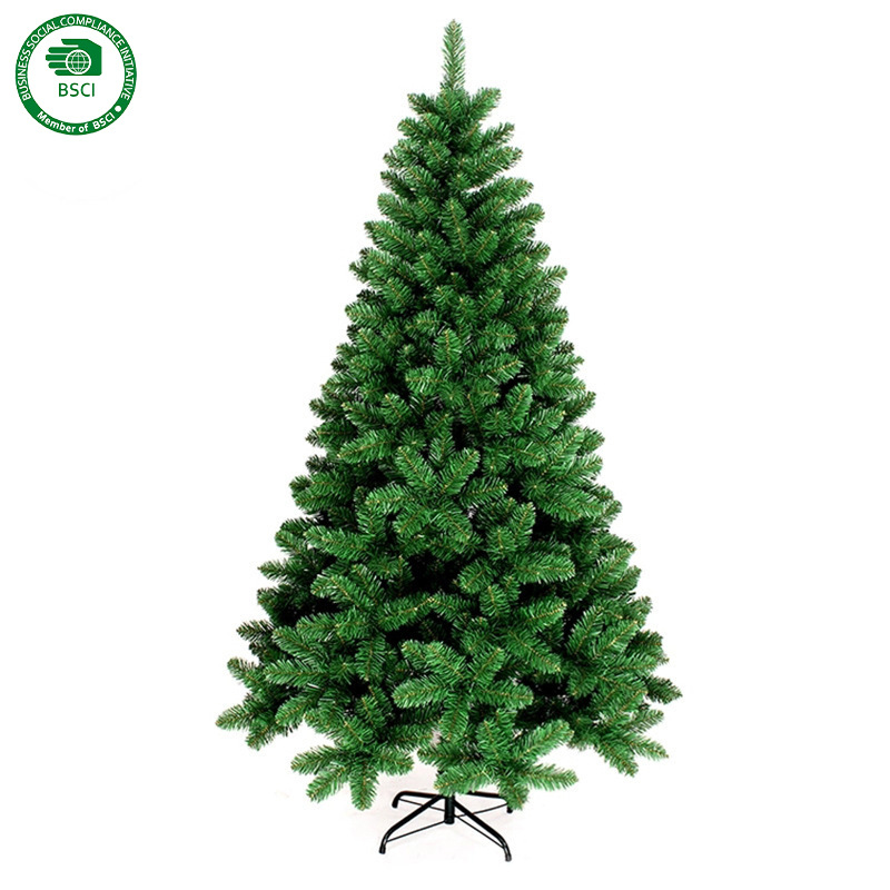 Factory direct encryption simulation outdoor scene decoration Christmas tree 180cmpvc green ordinary tied tree 300 leaves