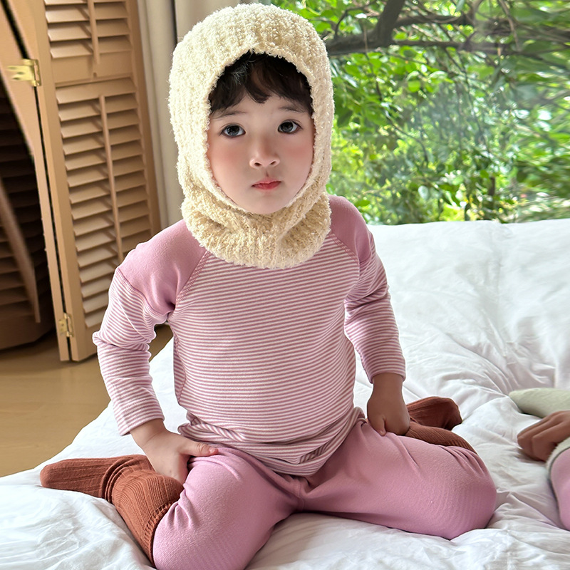 Picture of Down protein children's round neck bottoming autumn clothes long pants children's autumn and winter boys and girls baby thermal underwear suit