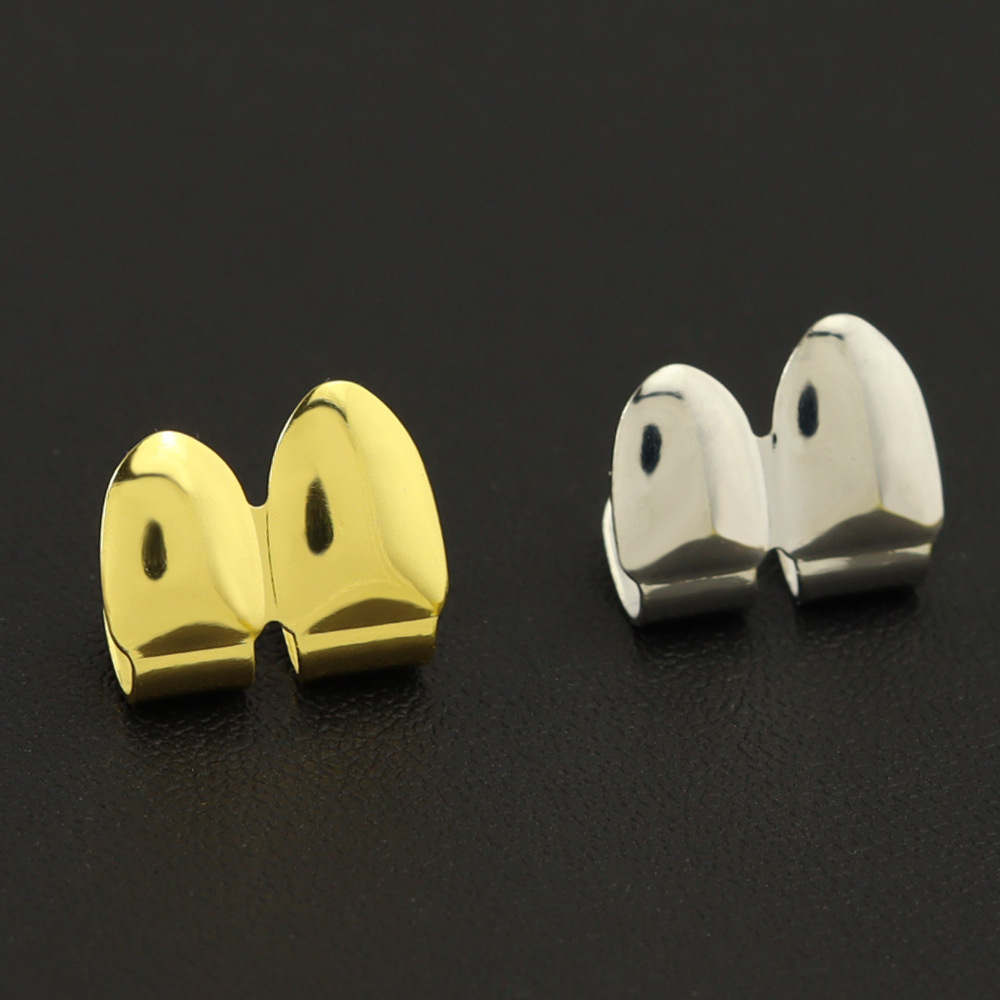 Picture of Cross-border Amazon HIPHOP gold braces double pointed teeth real gold plating hip-hop jewelry braces factory outlet