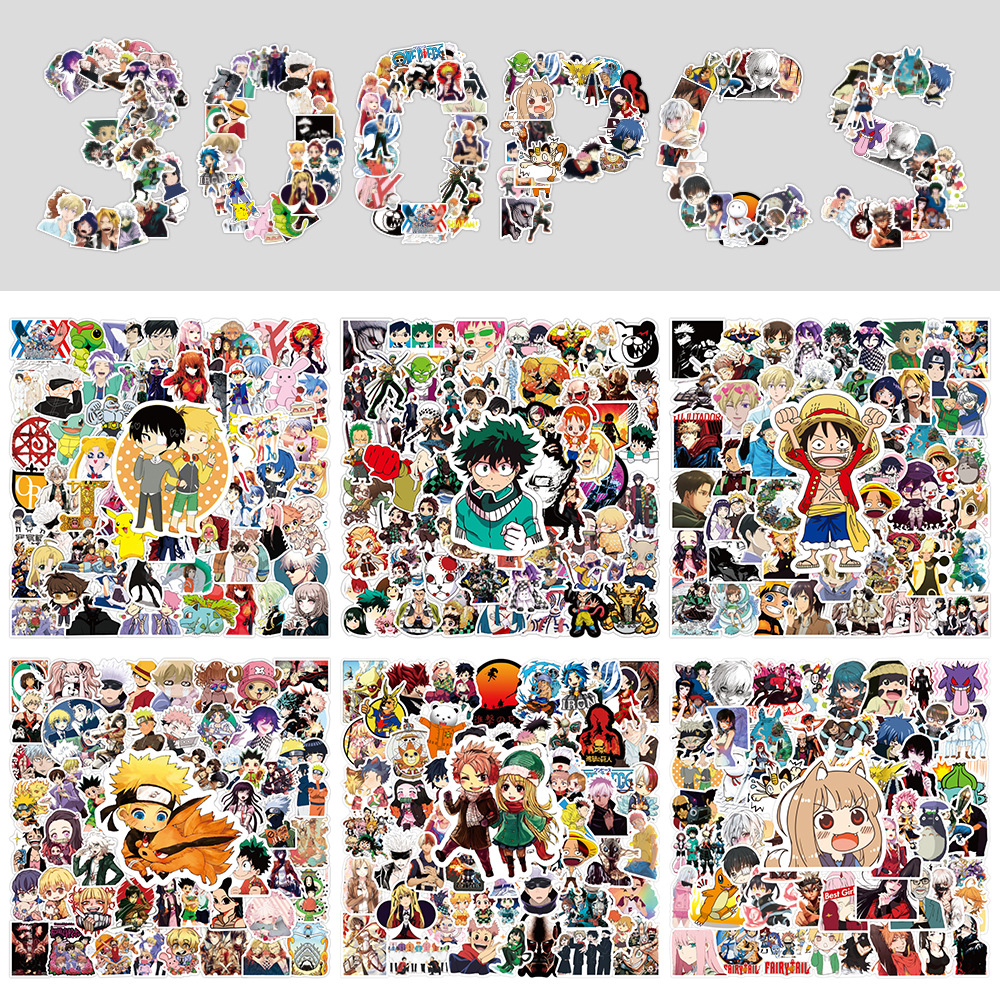 Picture of 300 Cartoon Animation Theme Mixed Graffiti Stickers Laptop Skateboard Luggage Waterproof Stickers Manufacturer Wholesale